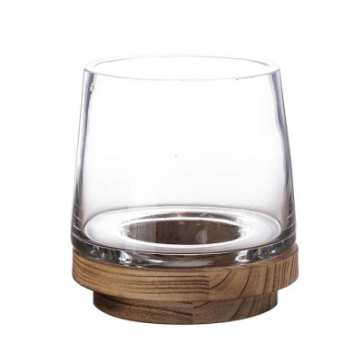 Terrarium Vase on Wood Base Stand.